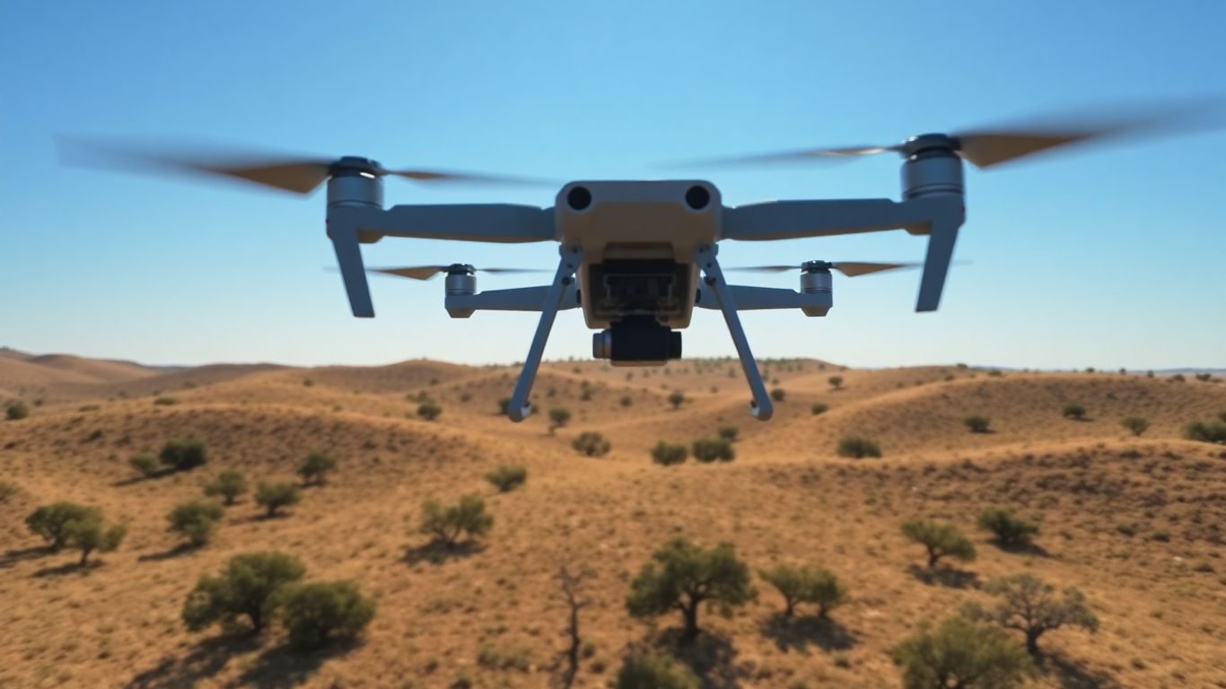 Drone flying over Texas landscape