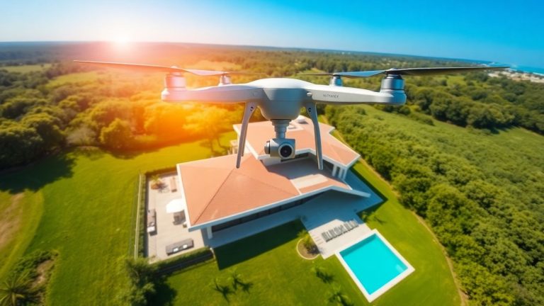 Drone photography of a luxury home.
